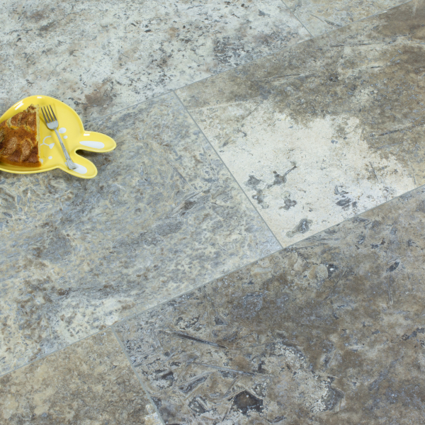 Silver Filled - Honed Travertine