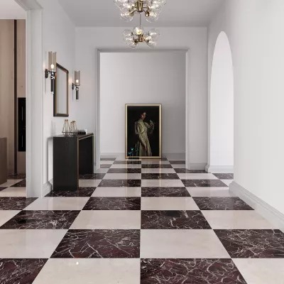 Rosso Levanto + Caressi Verde
