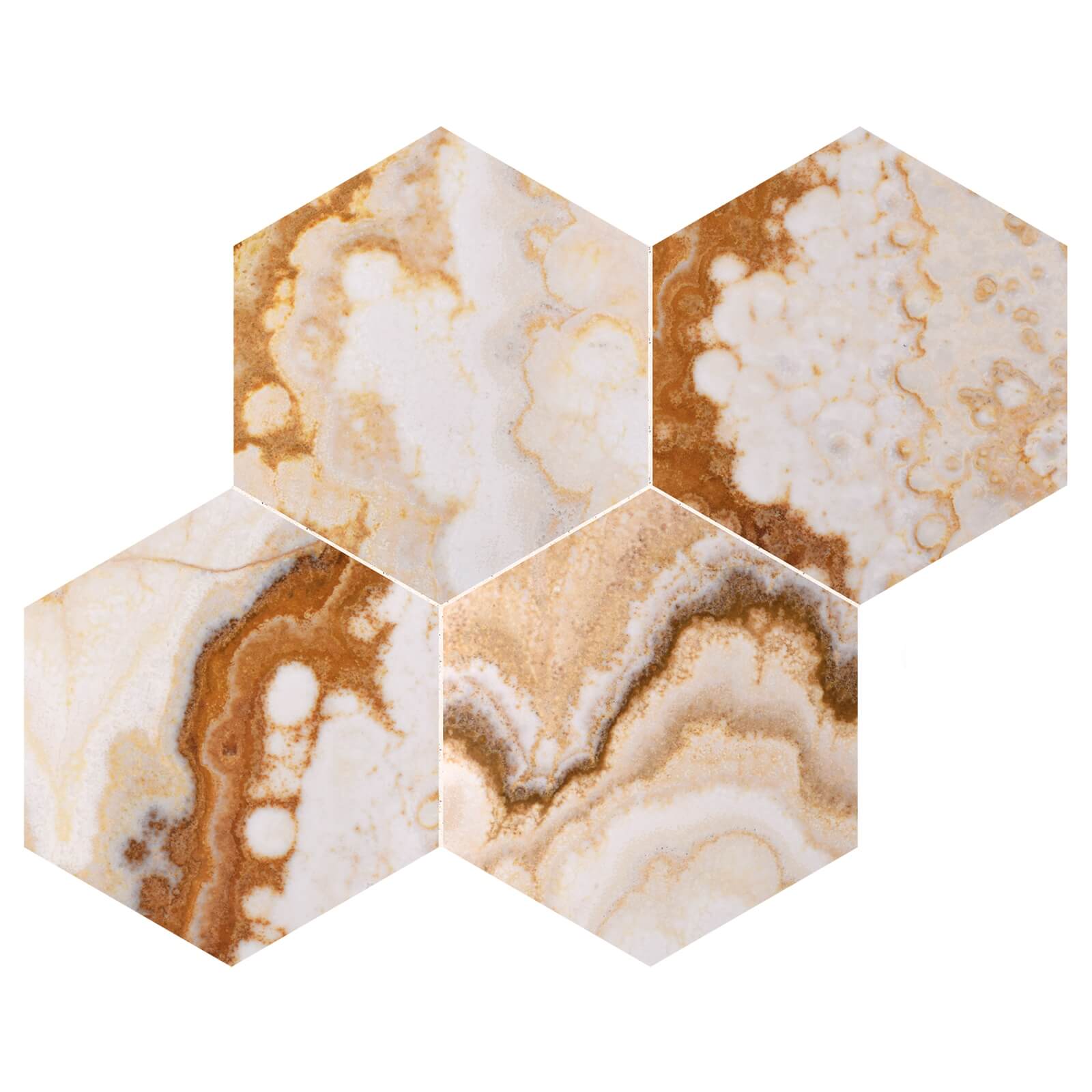 Bianco Onyx Honey Regular Hexagon