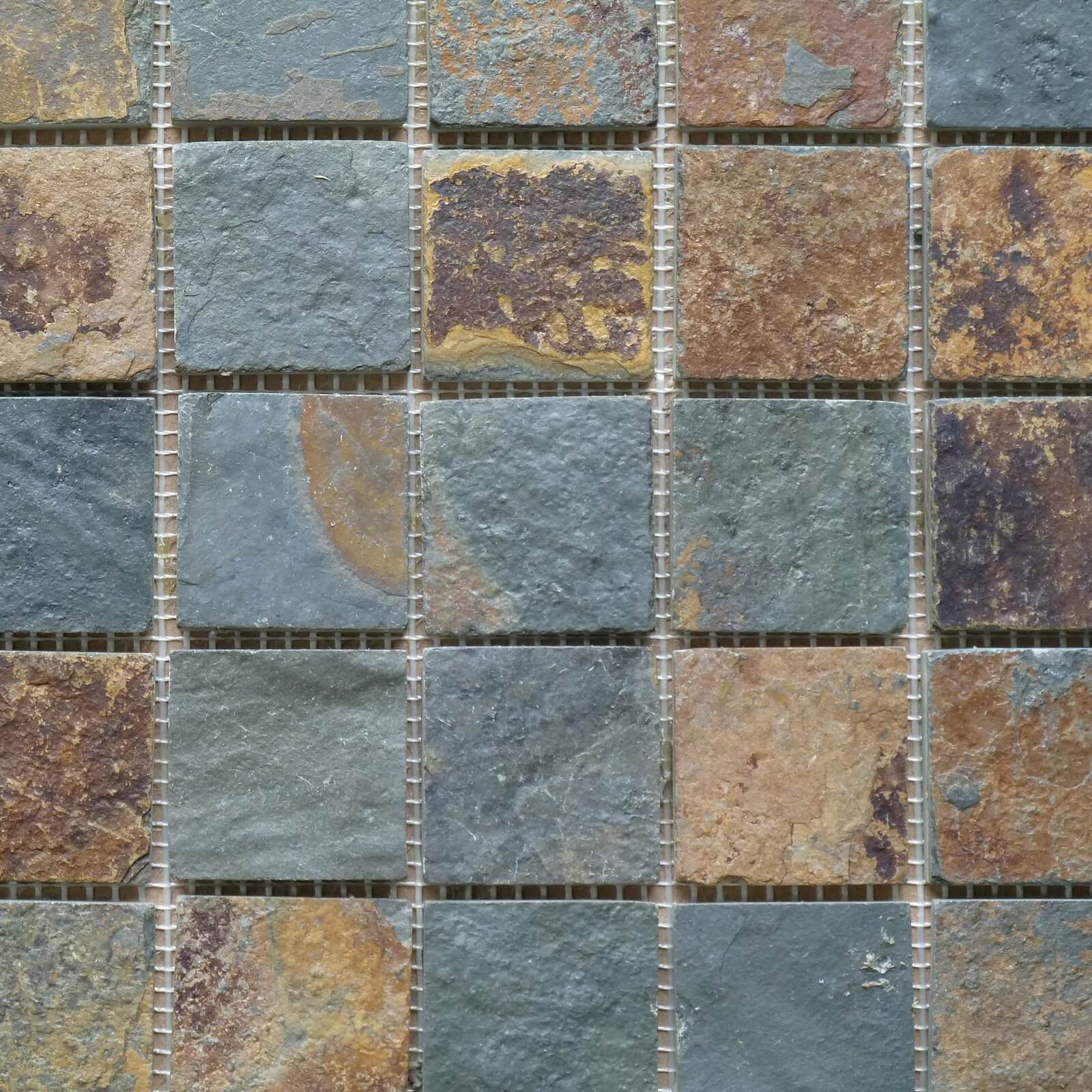 Rust Multicolour Riven Slate Mosaic
